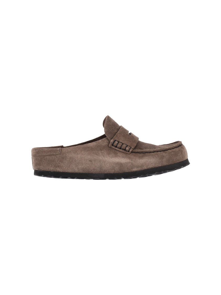 Birkenstock Grey Suede Naples Wrapped Mules