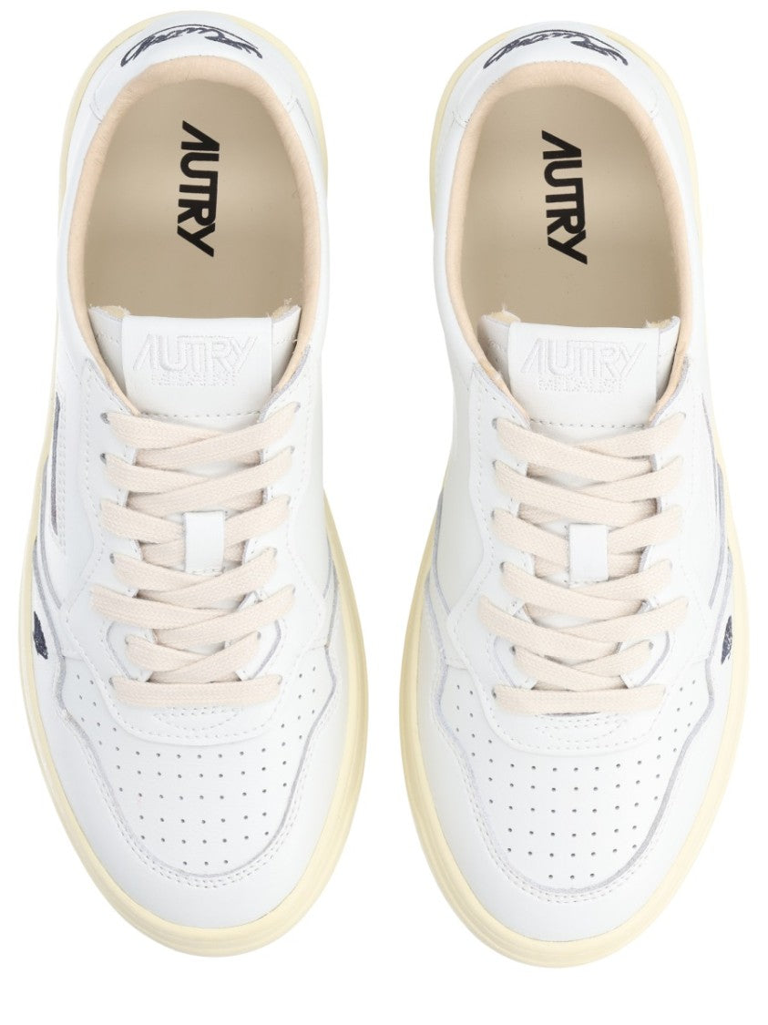 Autry Minimalist Cow Leather Perforated Sneakers