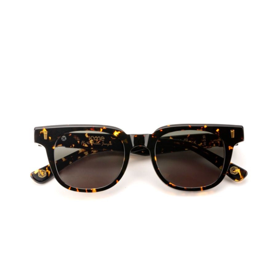Kyme Justin Bold Square Tortoiseshell Sunglasses With Dark Lenses