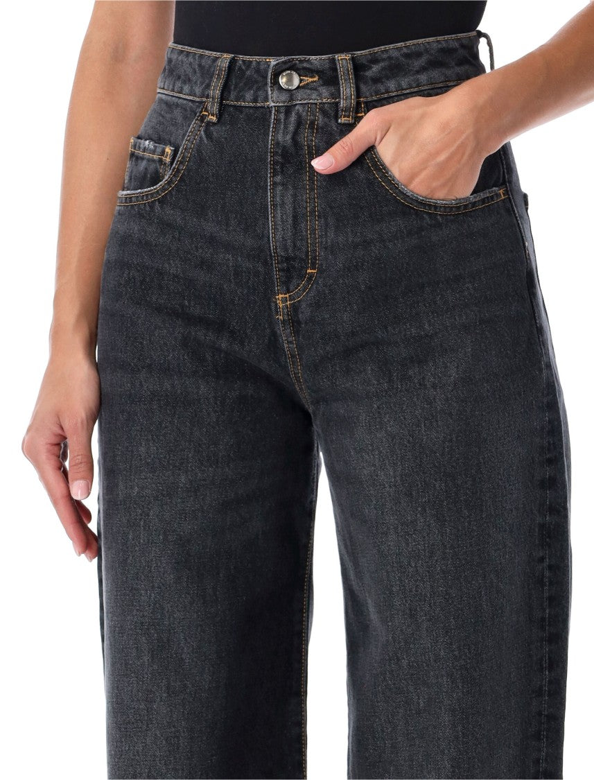 Icon Denim Poppy Noir High-Waisted Wide-Leg Jeans