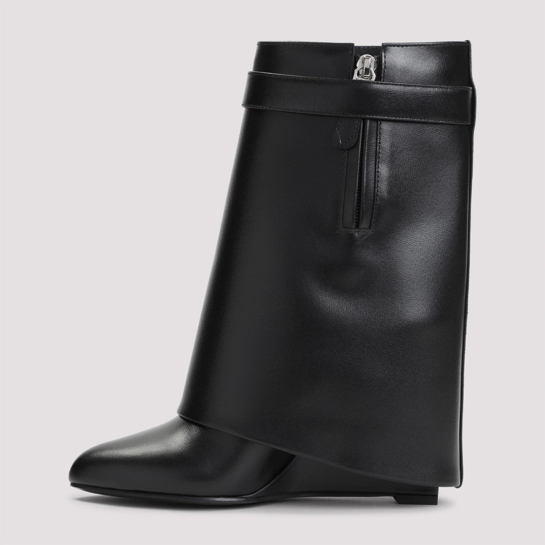 Givenchy Black Calf Leather Shark Lock Pant 90 Ankle Boots