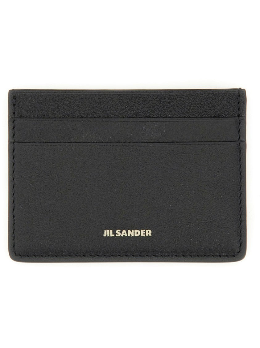 Jil Sander Refined Black Card Holder With Embossed Logo