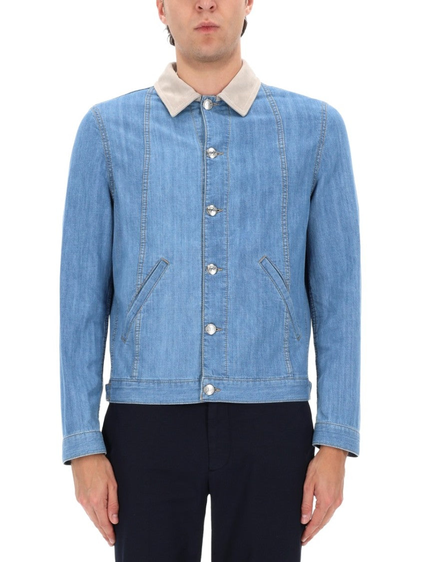 Brunello Cucinelli Light Blue Cotton Denim Jacket