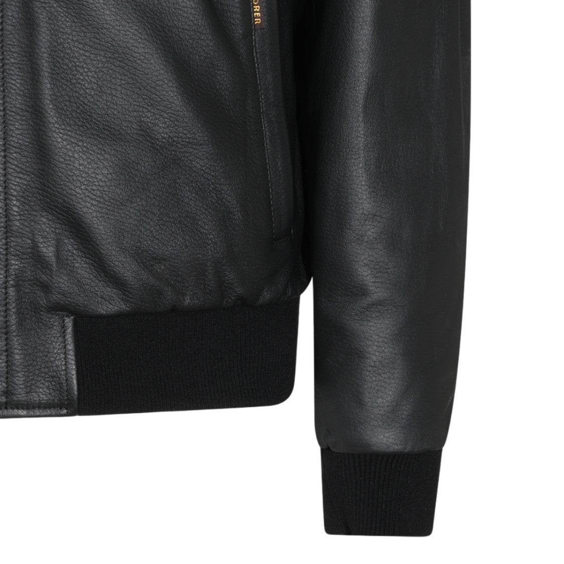 Moorer Black Leather Fur Collar Jacket