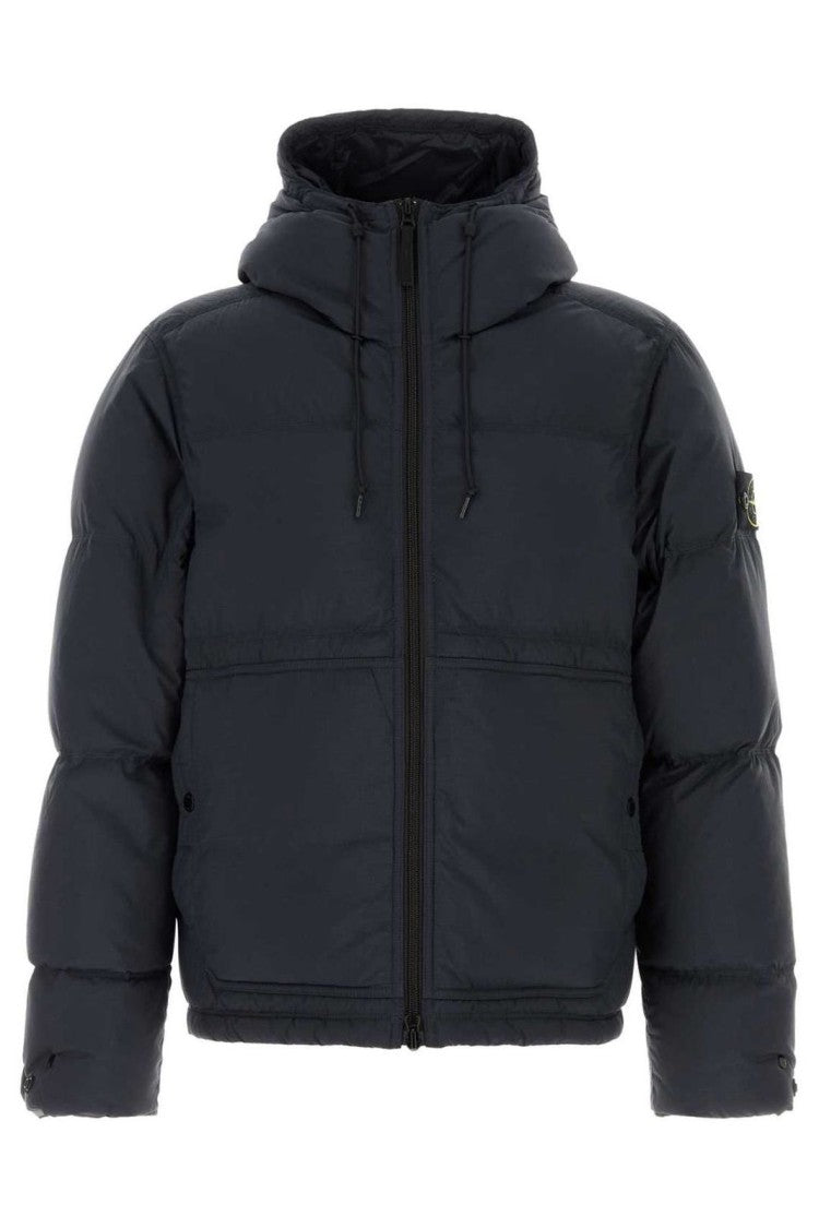 Stone Island Minimalist Tailored Black Coat With Structured Silhouette