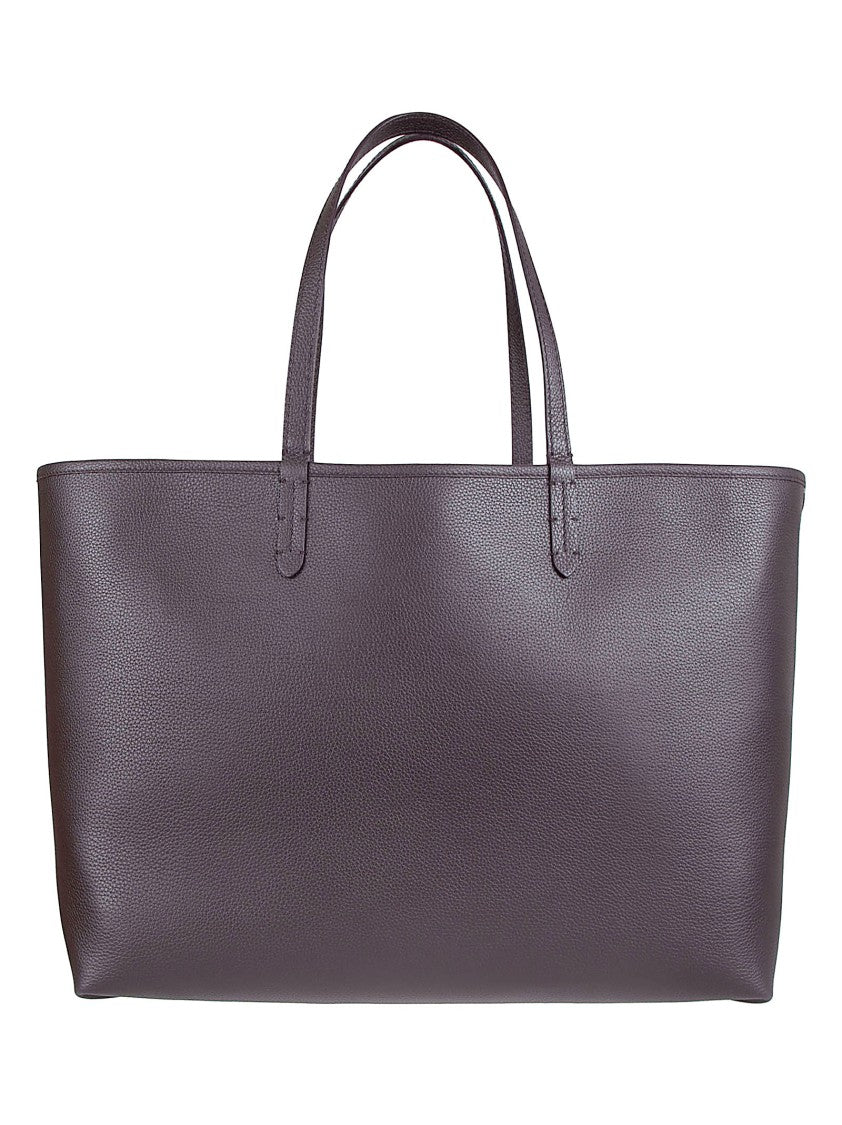 Burberry Reversible Shopping Tote In Textured Calf Grain Leather