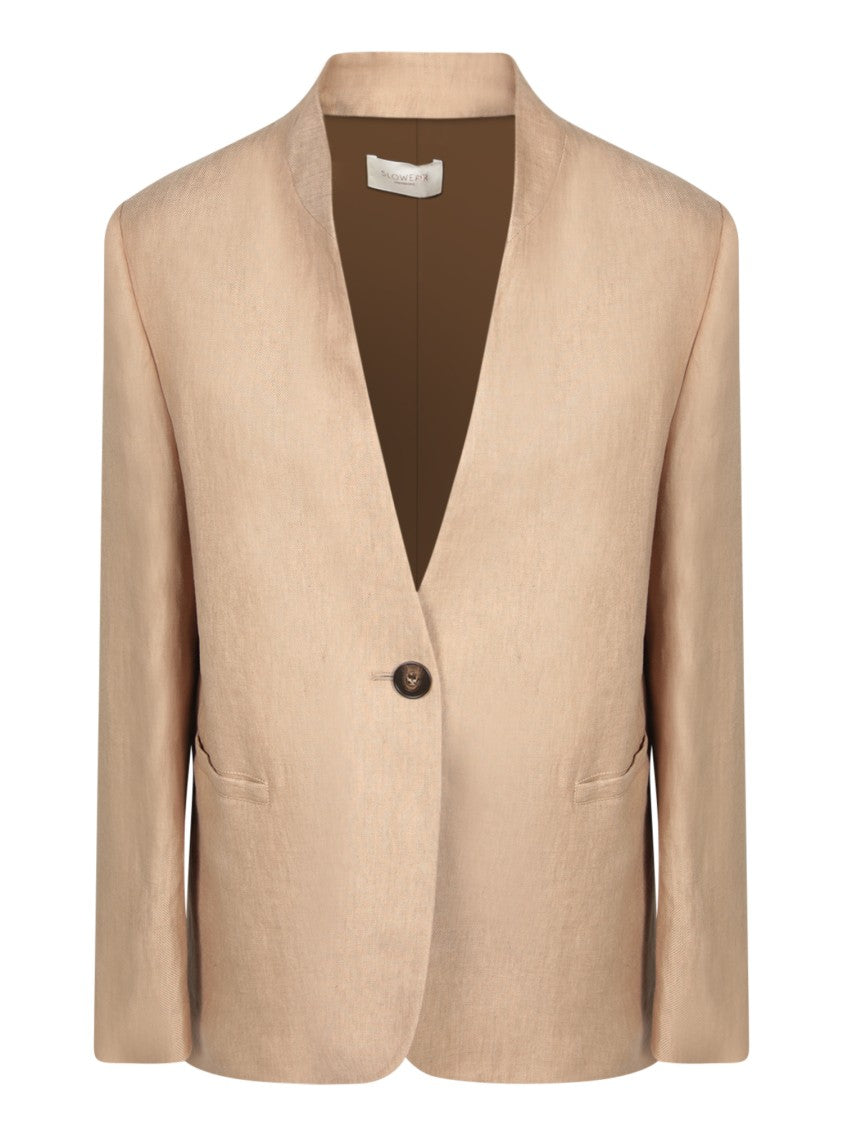 Incotex Dark Beige Pure Linen Jacket