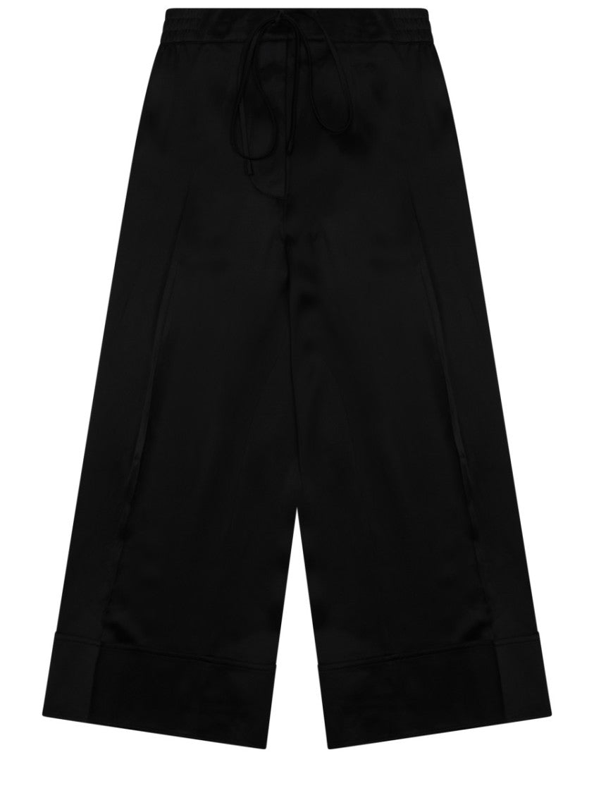 Totême Wide-Leg Satin-Finish Pants With Adjustable Drawstring