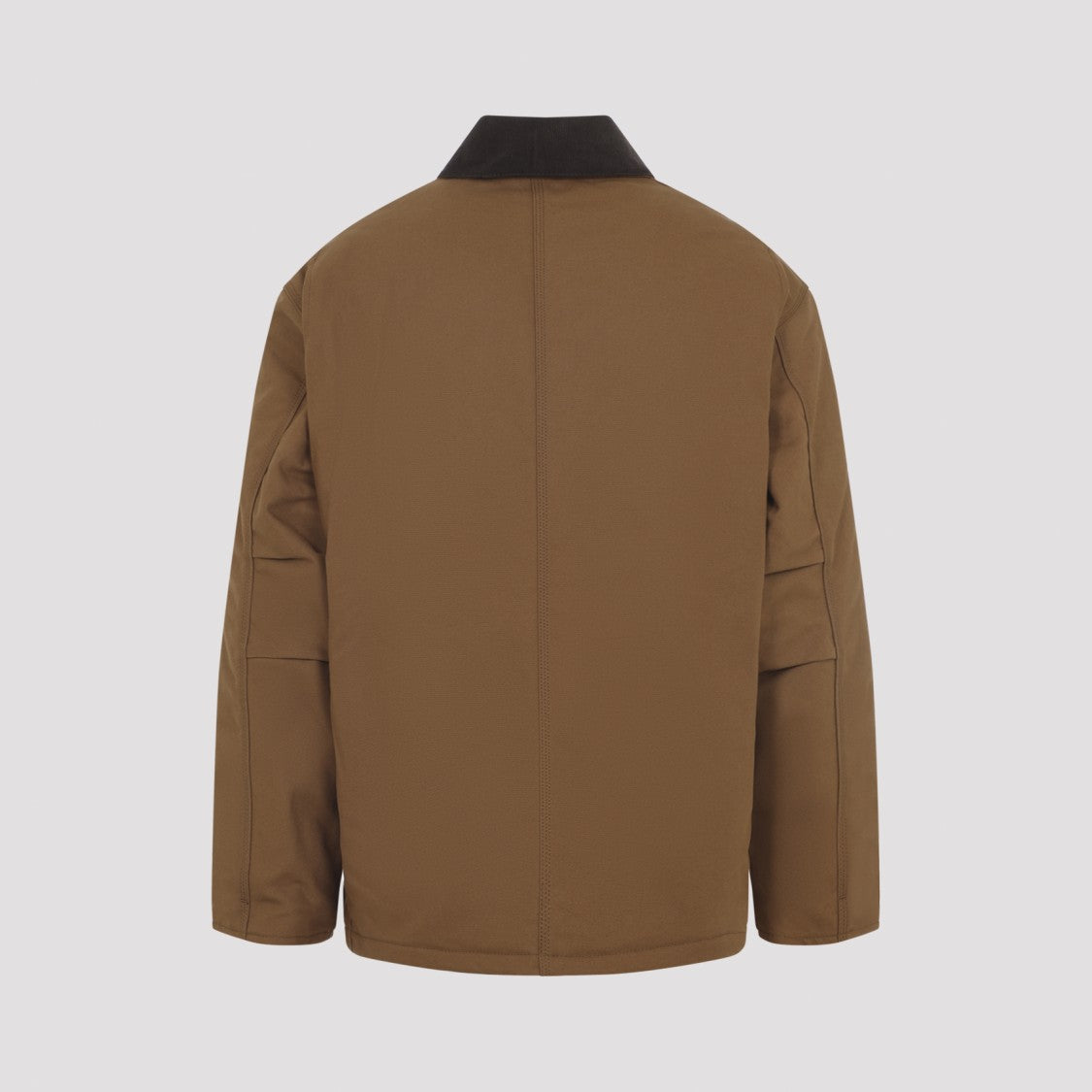 Carhartt Wip Structured Brown Jacket With Dark Contrast Collar
