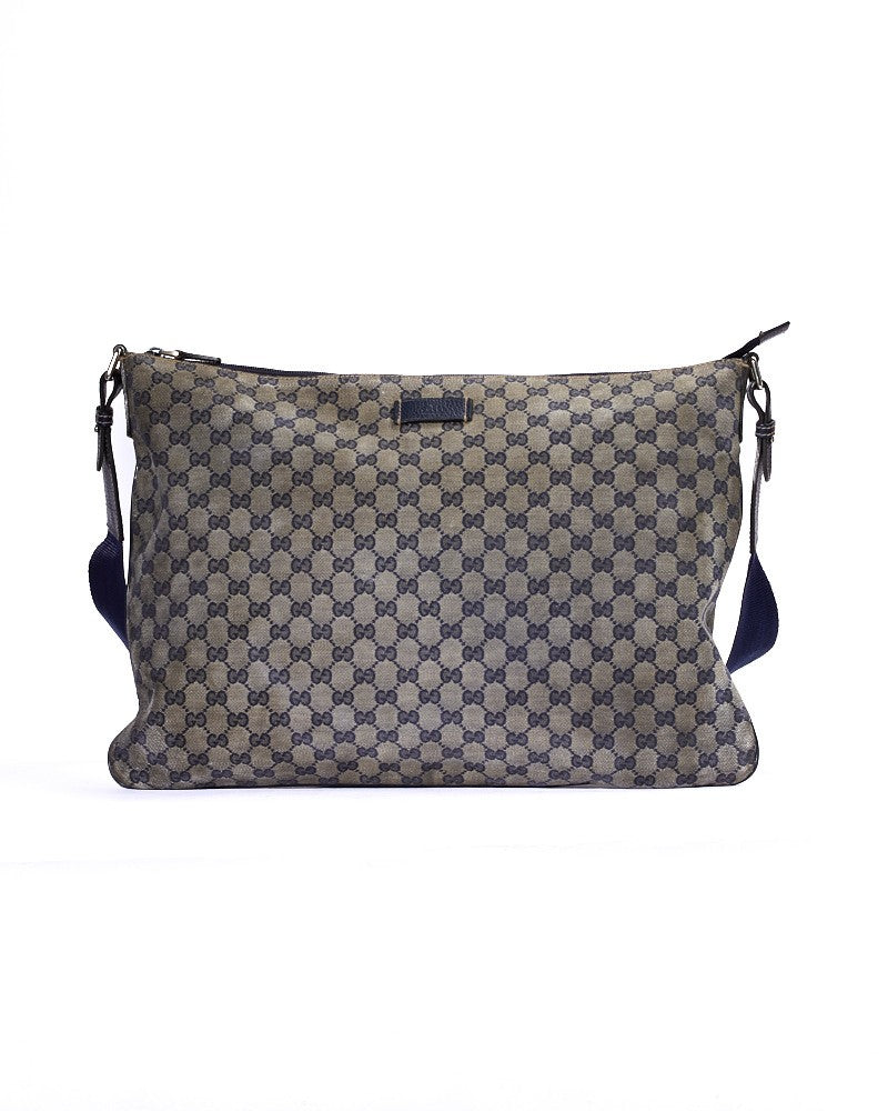 Gucci Large Zip Shoulder Bag In Blue