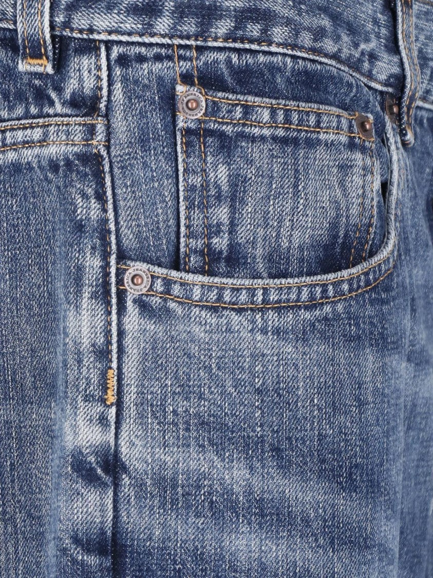 Jeanerica Blue Straight-Leg Recycled Cotton-Blend Jeans