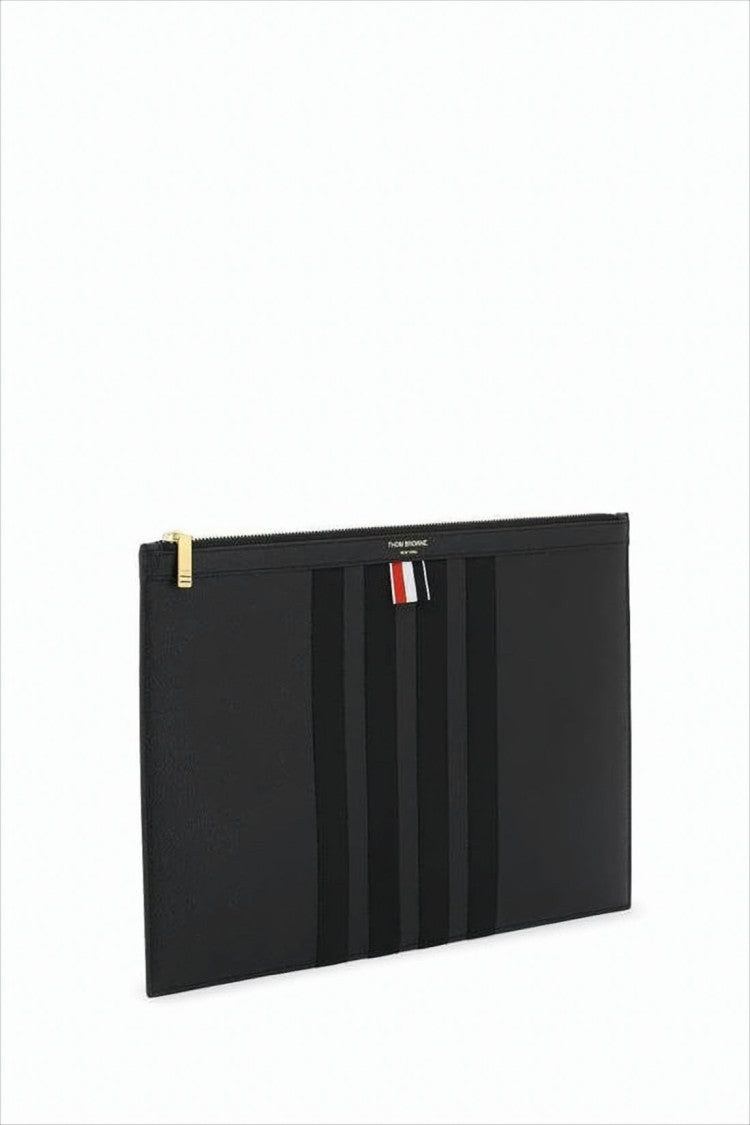 Thom Browne Smooth Calf Leather Clutch With Design