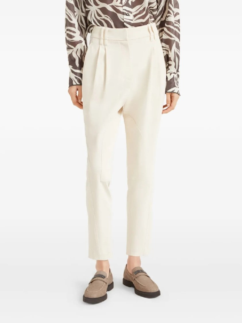 Brunello Cucinelli Tailored High-Waist Pants With Subtle Pleats