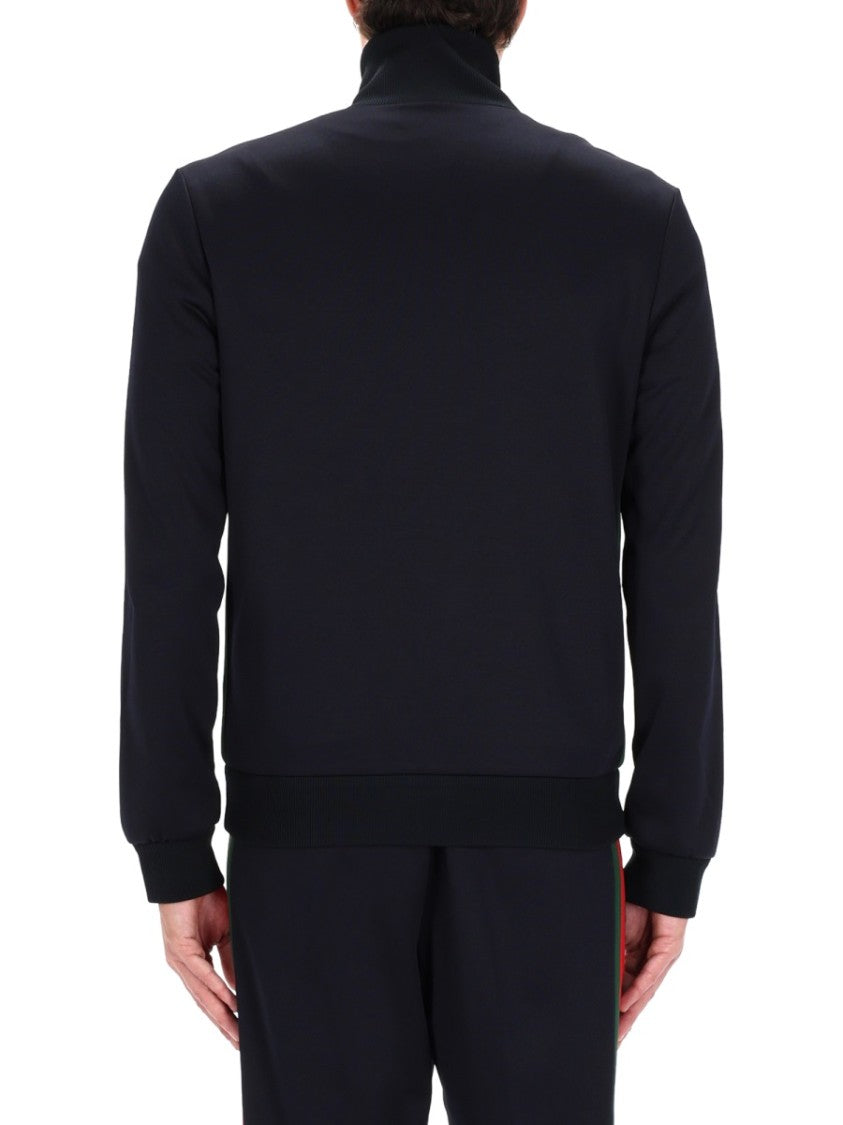 Gucci Striped Accent High-Collar Zip Jacket