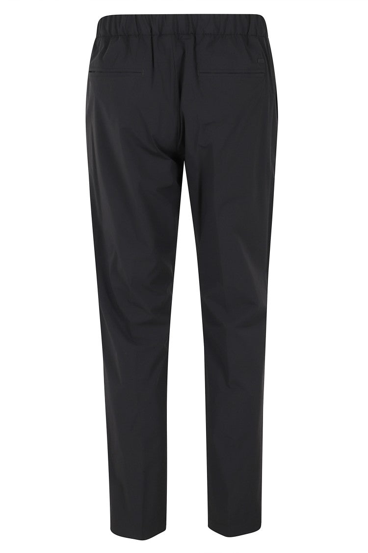 Herno Black Drawstring Technical Fabric Straight-Leg Pants