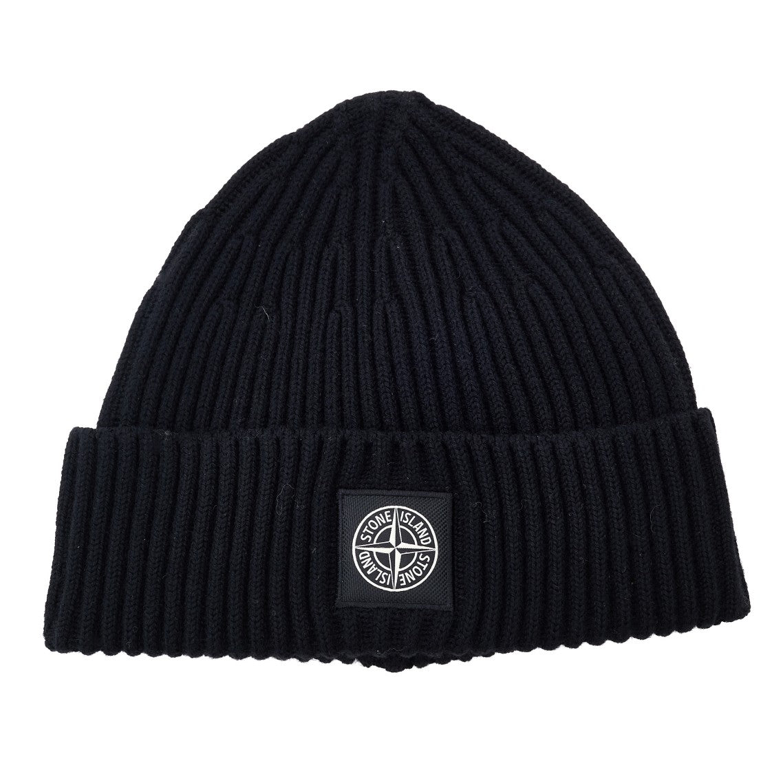 Stone Island Ribbed Soft Wool Compass Beanie Hat