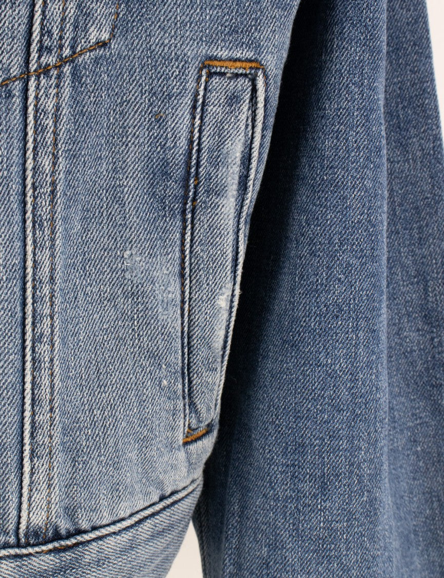 Pinko Vintage Lavaggio Denim Jacket With Cropped Length