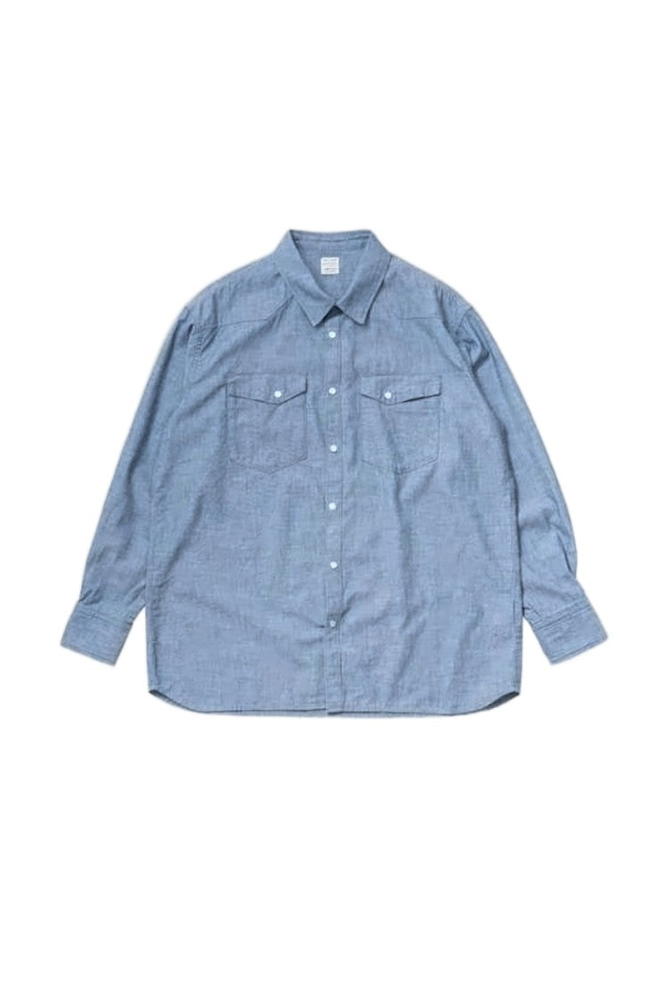 Ordinary Fits Relaxed-Fit Blue Shirt With Classic Collar And Textured Fabric