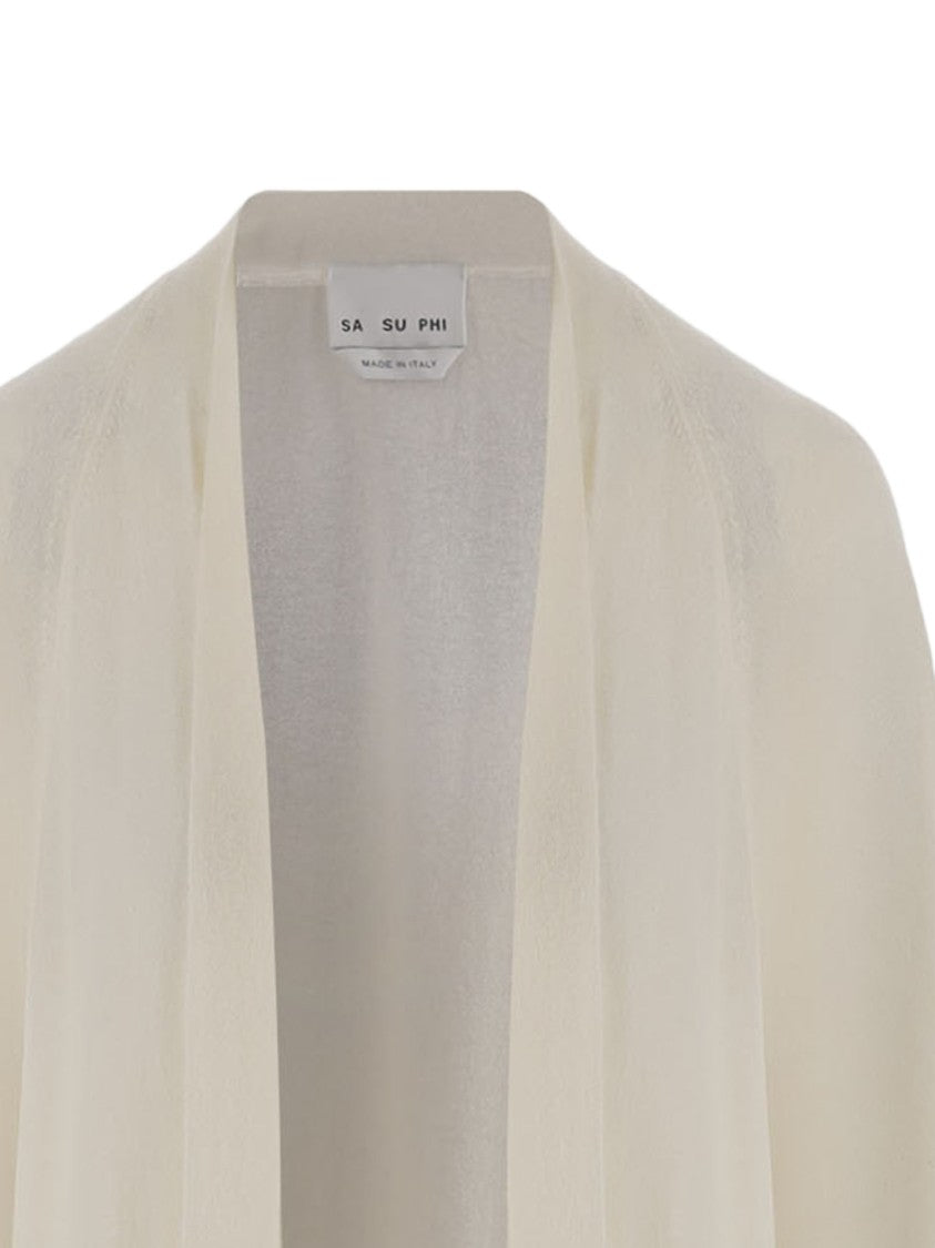Sa Su Phi Long Open Cashmere And Silk Knit Cardigan
