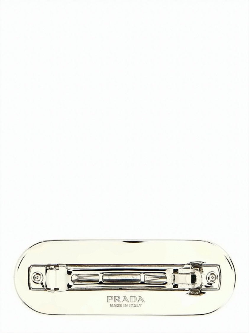 Prada Glossy Black Metal Hair Accessory