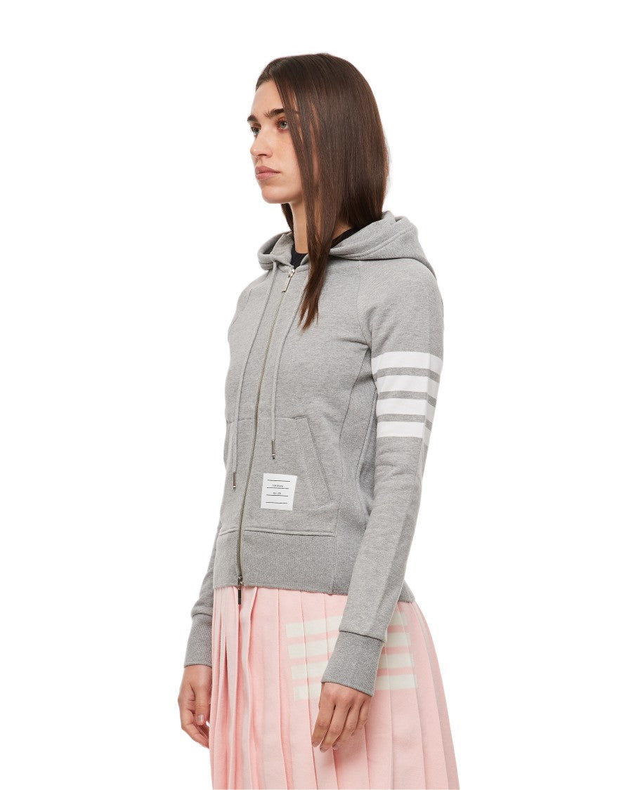 Thom Browne Light Grey Classic Loopback 4-Bar Hoodie