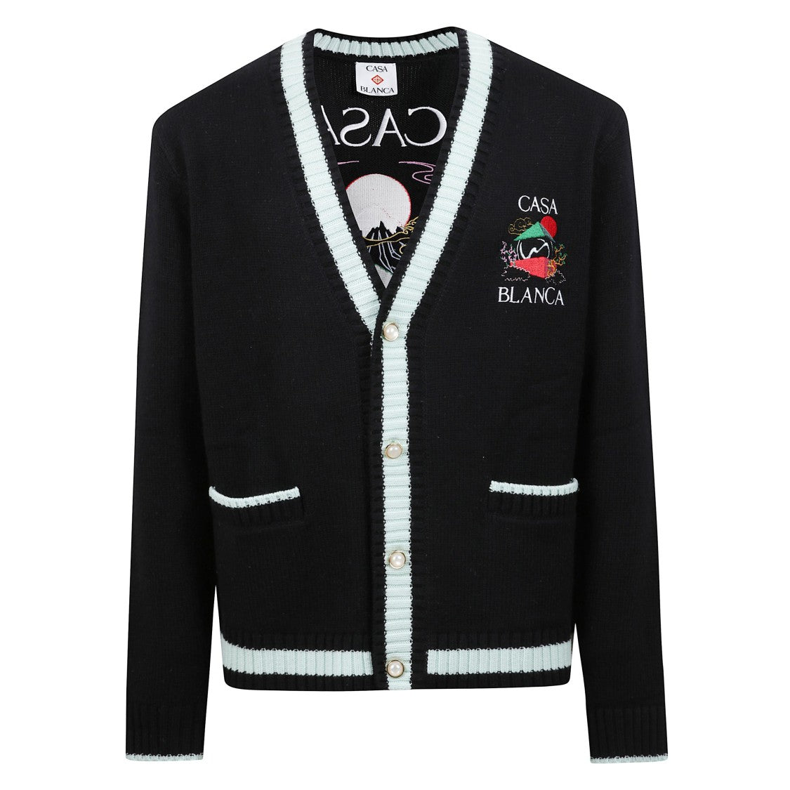 Casablanca Cardigan With Embroidered Graphic