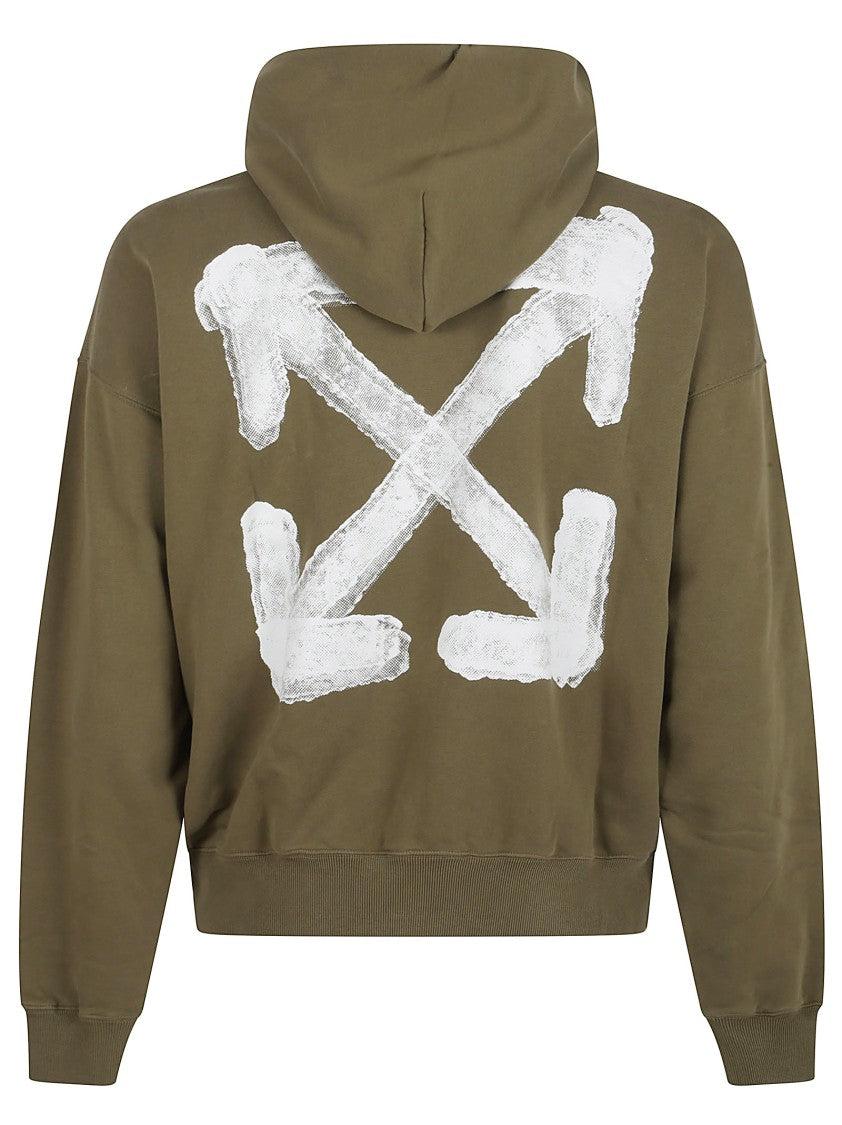 Off-White Relaxed Fit Off-White Hoodie With Bold Graphic Design