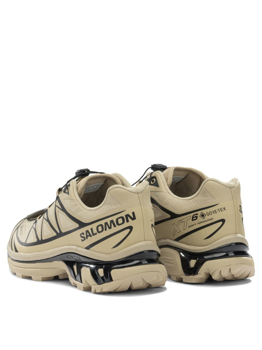 Salomon Beige Fabric And Rubber Sneakers