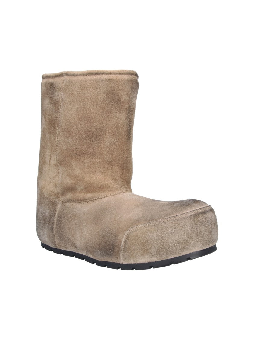 Balenciaga Brown Distressed Dumbo Suede Ankle Boots