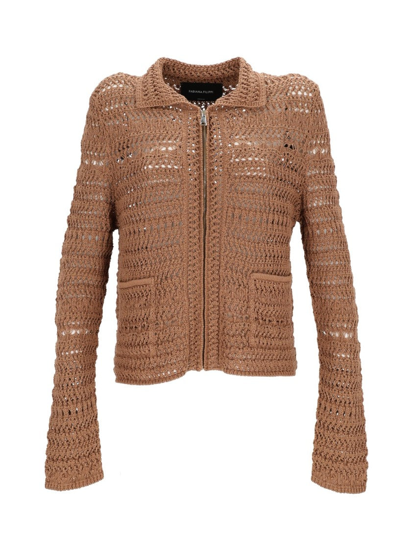 Fabiana Filippi Crochet Knit Cotton-Blend Jacket
