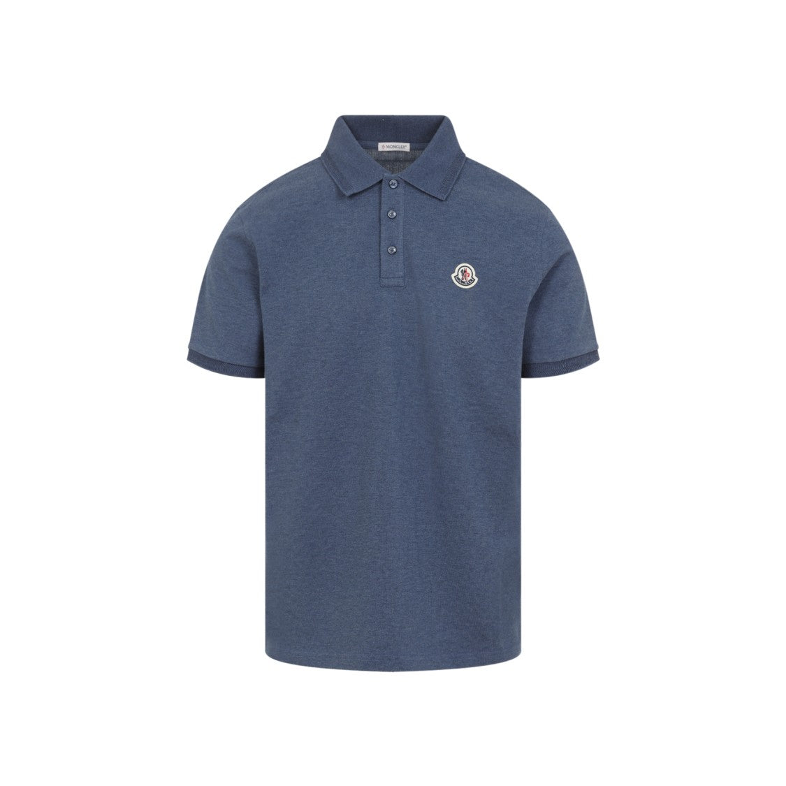 Moncler Ss Blue Cotton Polo