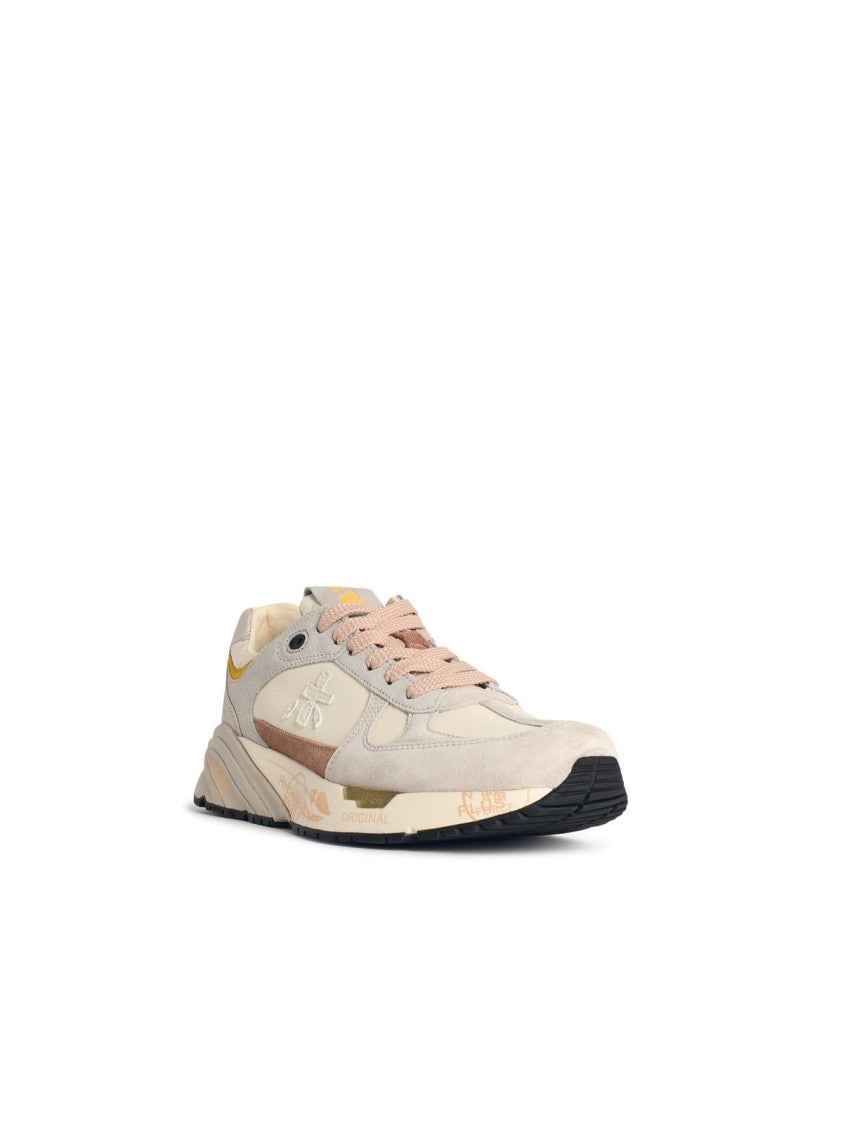 Premiata 'Mased 7824' White Leather Blend Sneakers