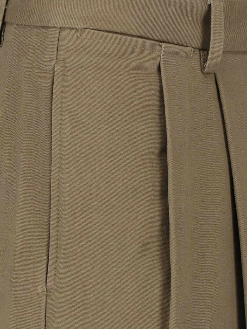 Paul Smith Green Tailored Cotton Straight-Leg Pants