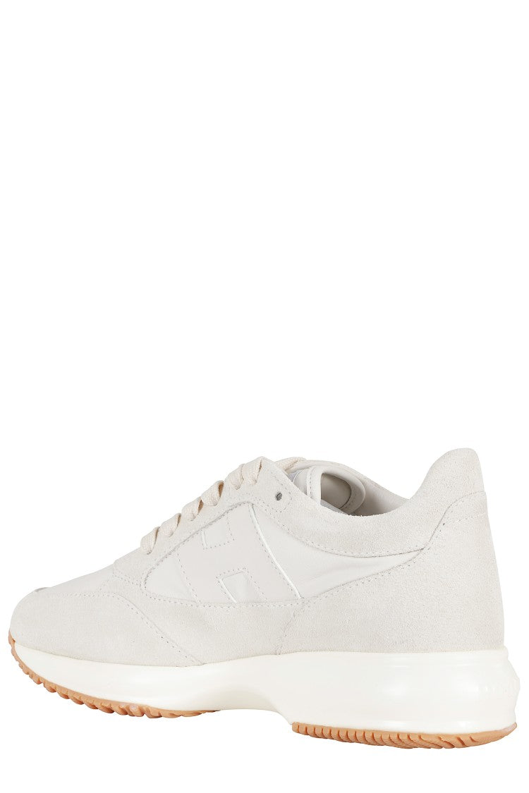 Hogan Cream Interactive Laced Side-Logo Leather Sneakers