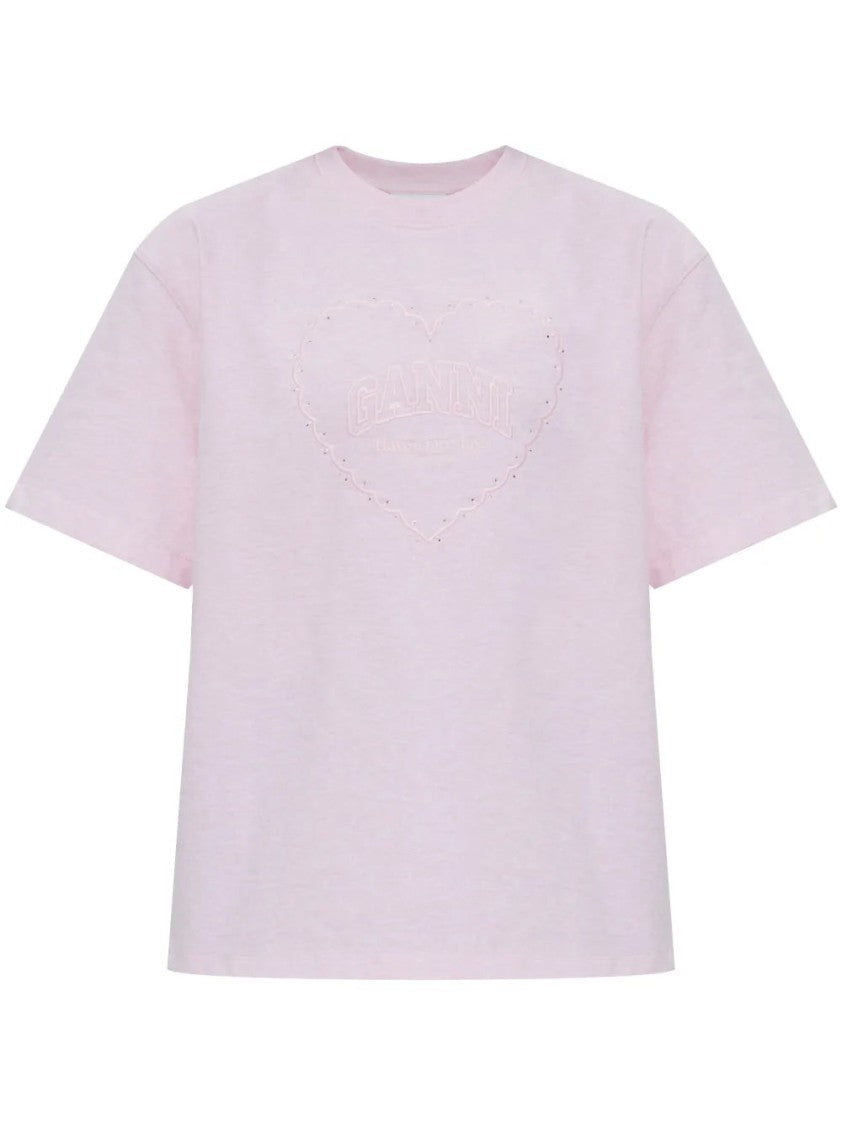 Ganni Drop Shoulder Heart T-Shirt