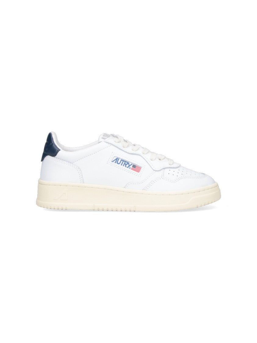 Autry White Medalist Leather Low-Top Sneakers