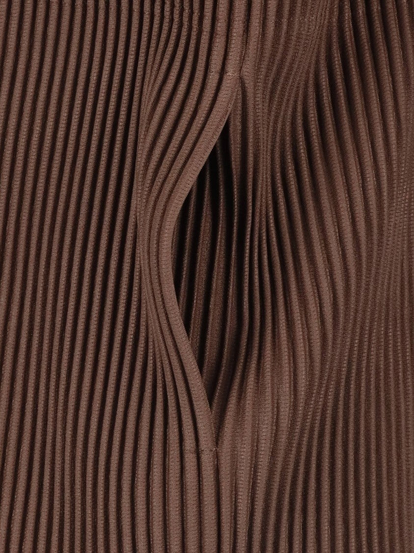 Homme Plissé Issey Miyake Brown Pleated Classic Lapel Blazer