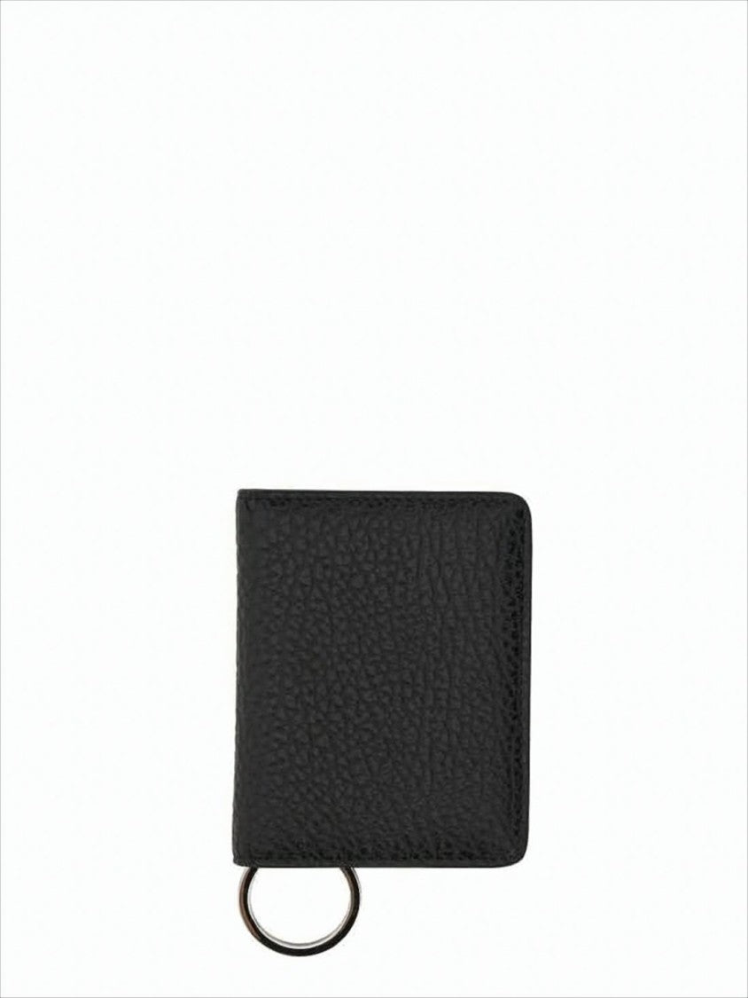Maison Margiela Textured Calf Leather Card Wallet With Keyring