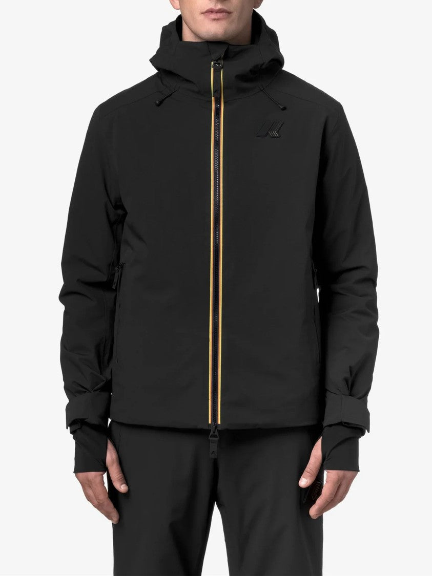 K-Way Black Lesarcs 2L Twill Hooded Jacket