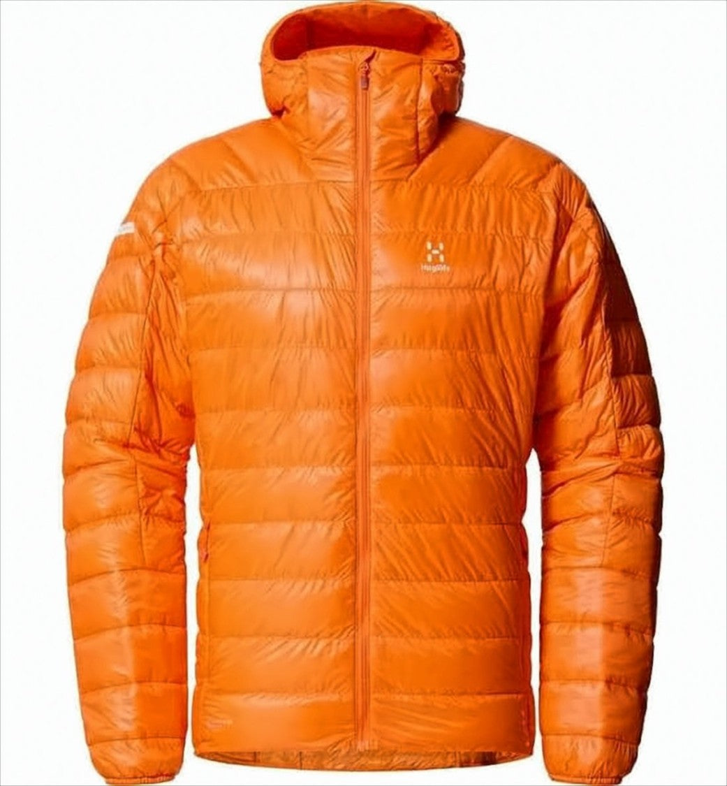 Haglöfs Vibrant Orange Hooded Padded Jacket With Horizontal Quilting