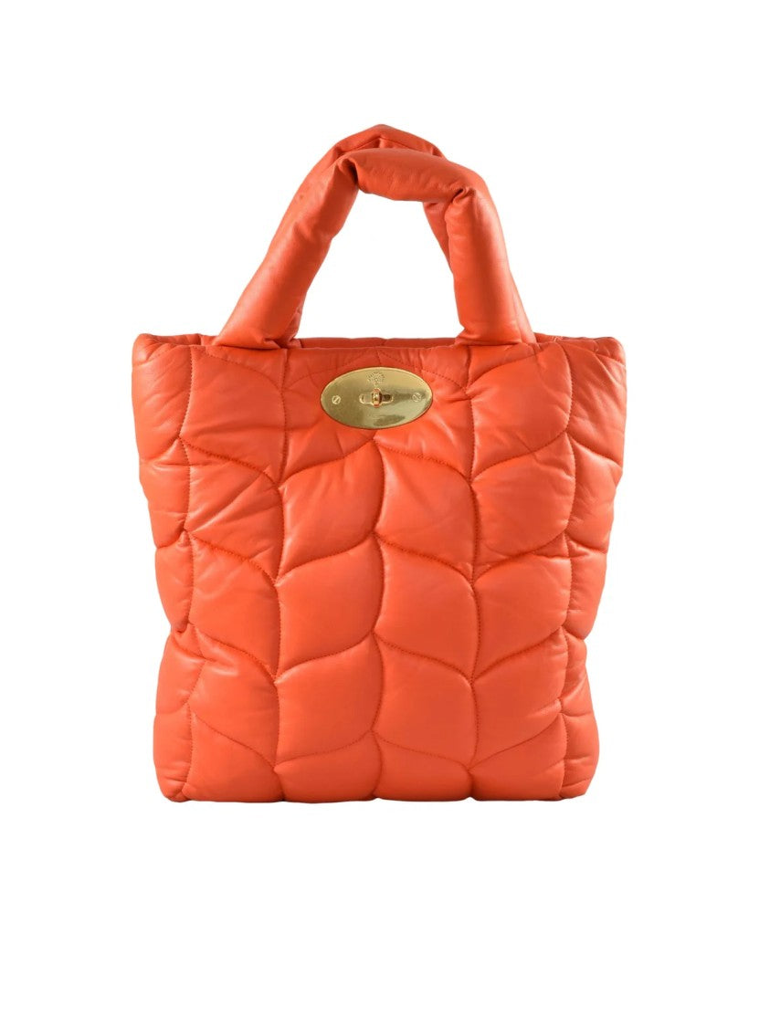 Mulberry Orange Soft Quilted Leather Shoulder Bag