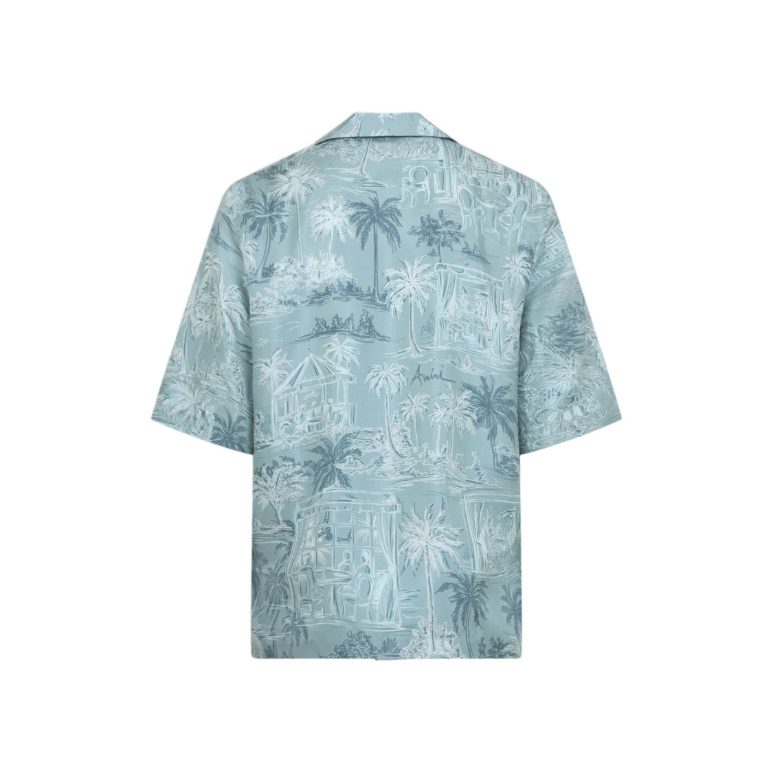 Amiri Short-Sleeve Silk Shirt With Tropical Print