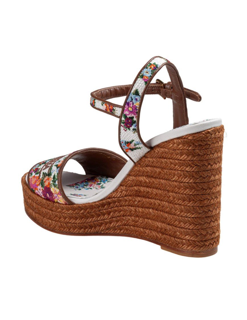 Dolce & Gabbana Fabric And Nappa Wedge Sandal