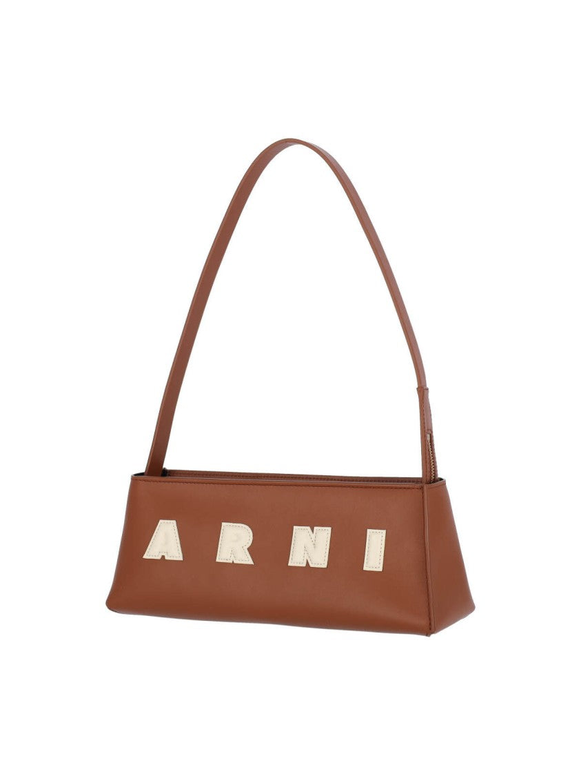 Marni Brown Calfskin Leather Bora "Museo" Bag