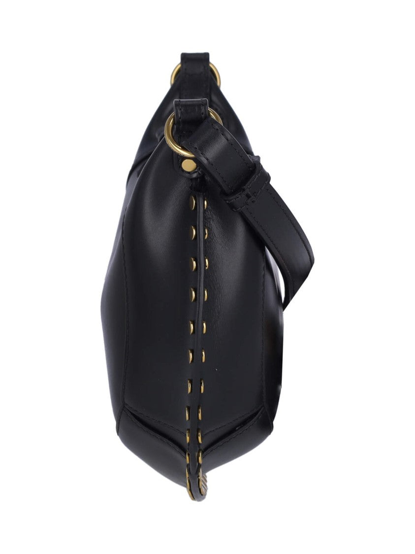 Isabel Marant Oskan Moon Shoulder Bag In Black Leather