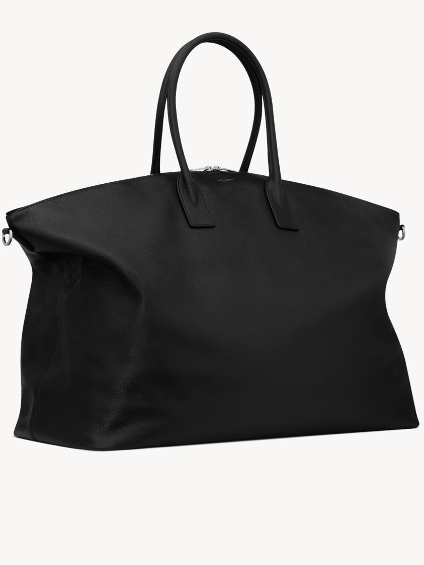 Saint Laurent Black Bowling Rectangular Leather Duffle