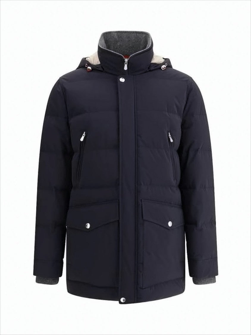 Brunello Cucinelli Quilted Down Jacket With High Collar