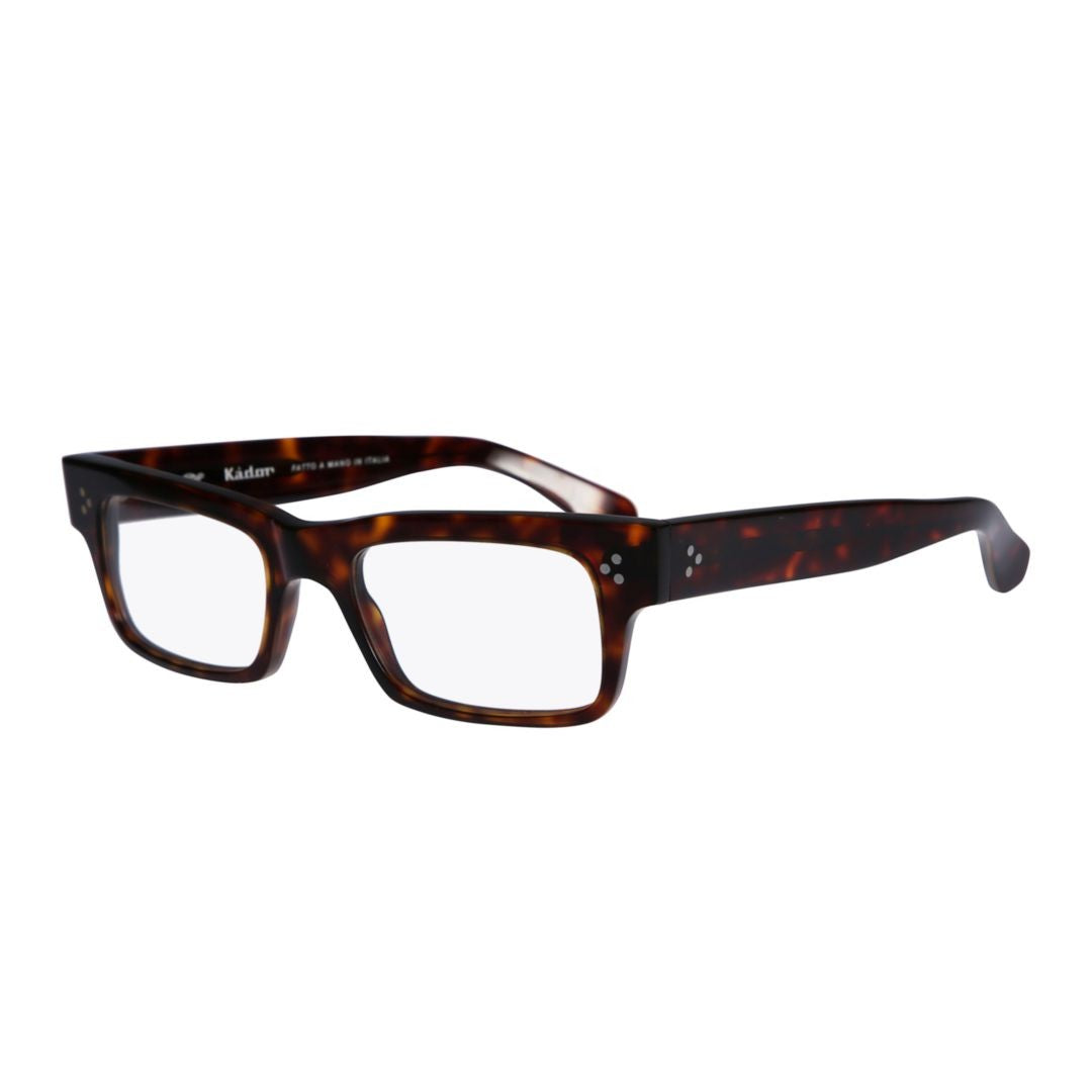 Kador Mark Rectangular Tortoiseshell Eyeglasses With Silver Accents