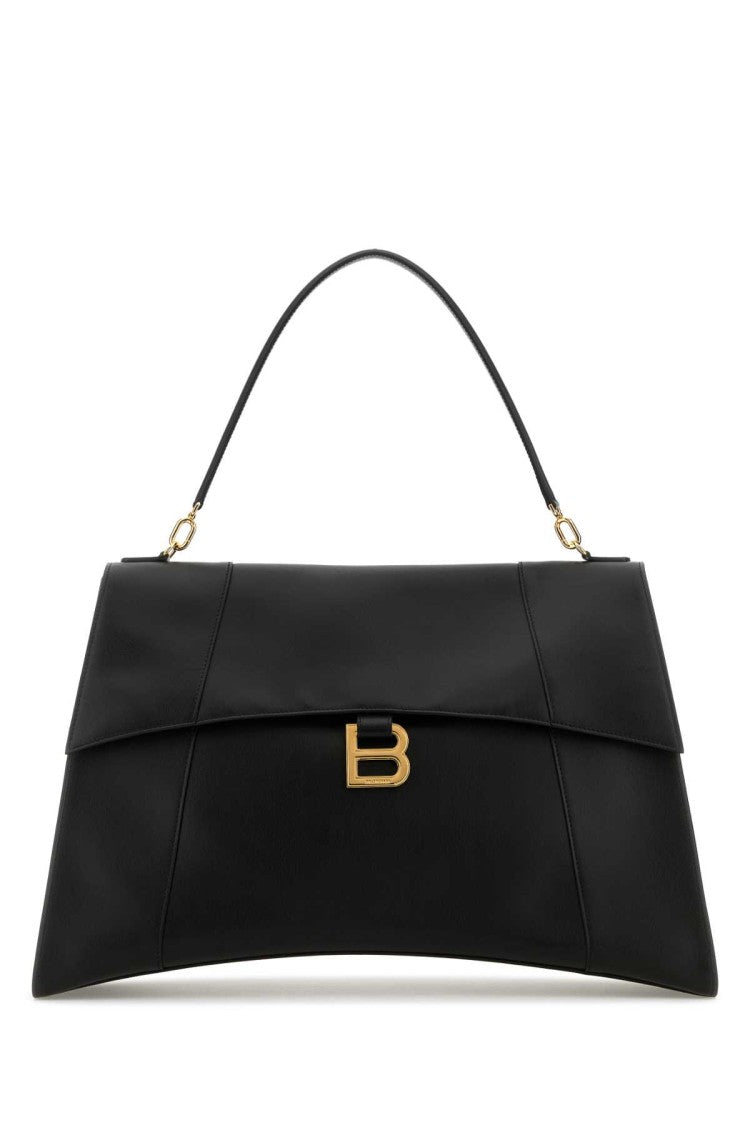 Balenciaga Black Leather Large Hourglass Soft Handbag