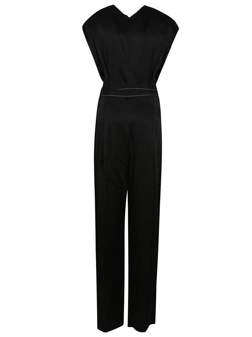 Victoria Beckham Draped Pleat Detail Jumpsuit